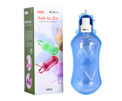 Artykuły dla zwierząt PetiGIO PETI-170L-B butelka na wodę 520ml niebieska